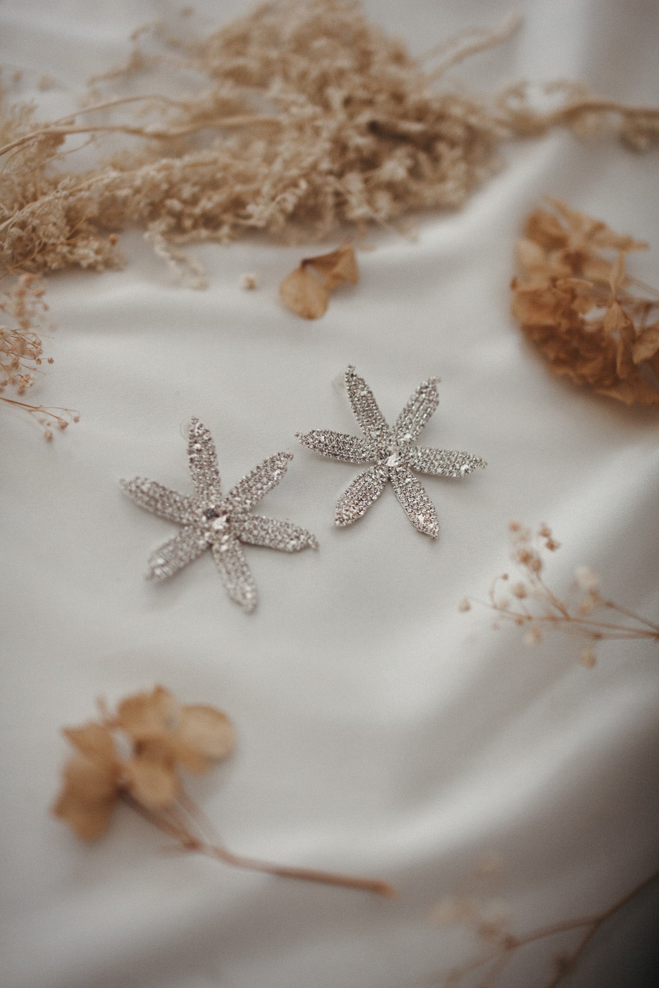 Dahlia Diamante Floral Earrings