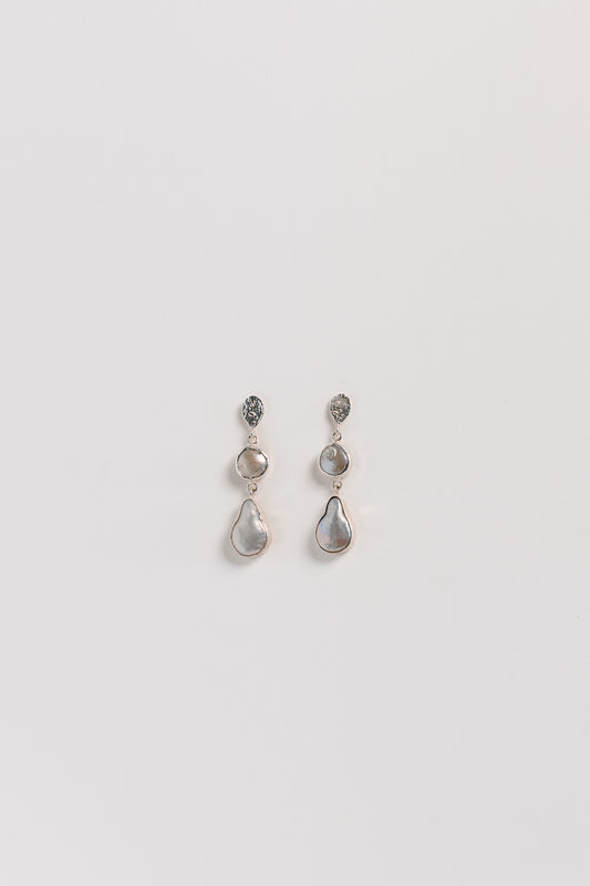 Altair Pearl Earrings Silver
