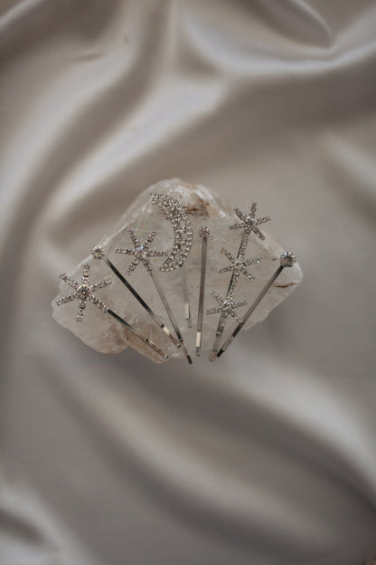 Constellation Celestial Diamante Hair Clips