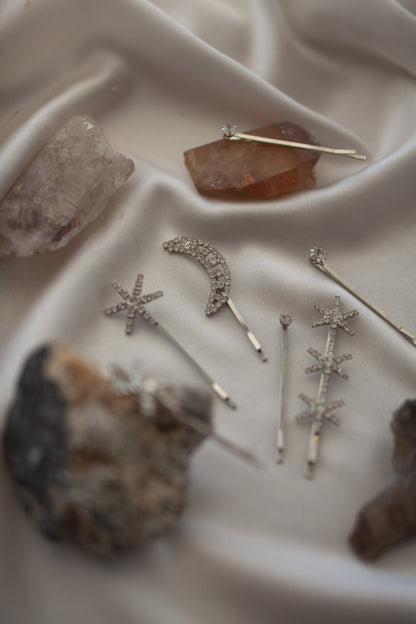 Constellation Celestial Diamante Hair Clips