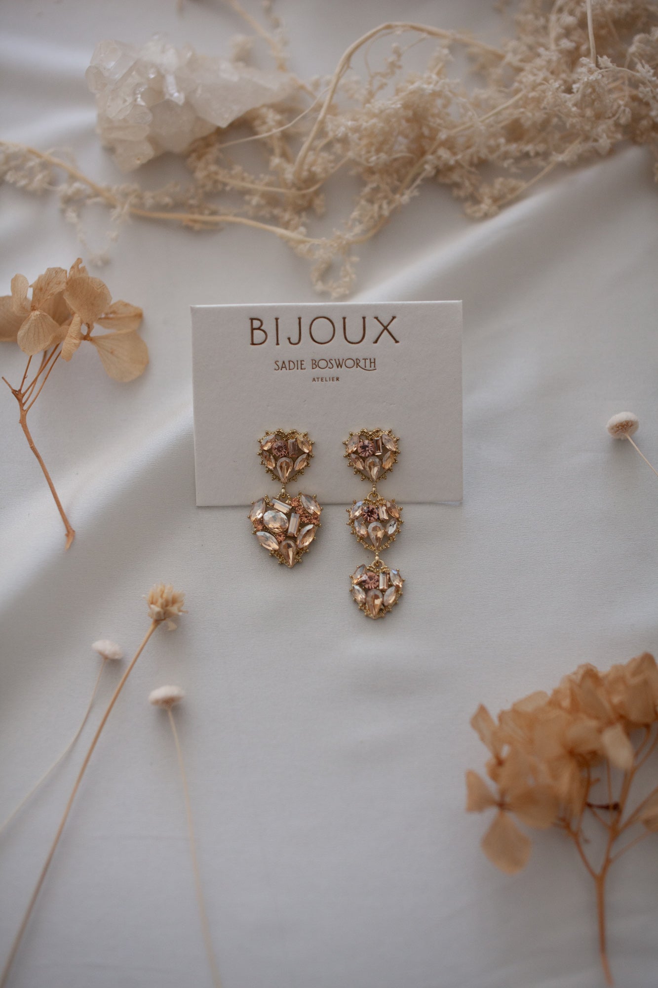 Valentine Asymmetrical Diamante Earrings
