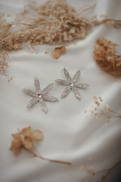 Dahlia Diamante Floral Earrings