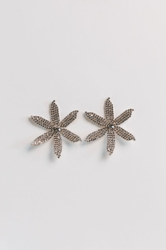 Dahlia Diamante Floral Earrings