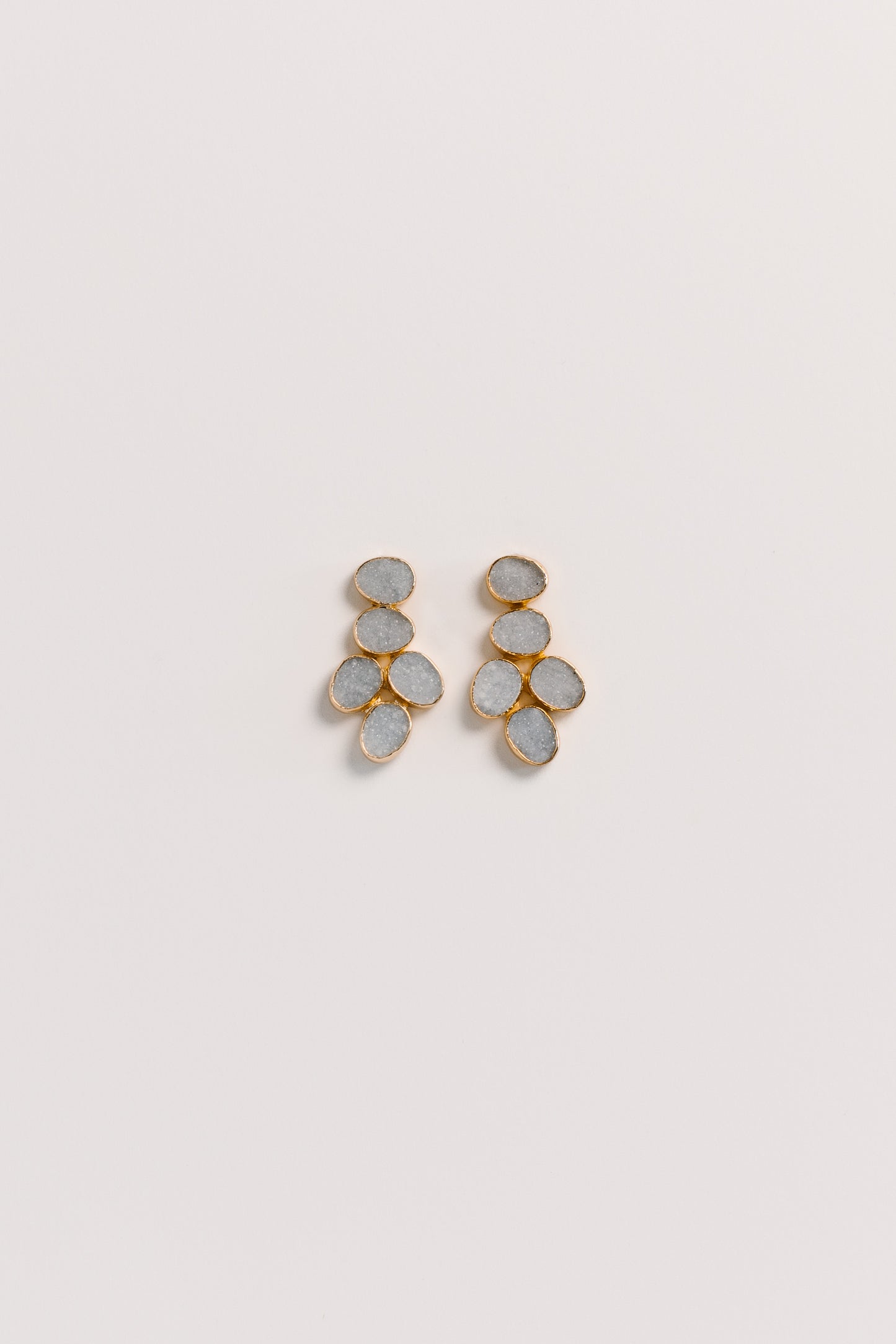 Delphine Druzy Quartz Stone Earrings