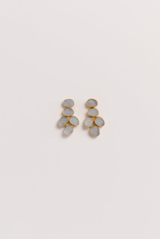 Delphine Druzy Quartz Stone Earrings