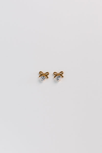 Dolce Gold and Diamante Heart Earrings