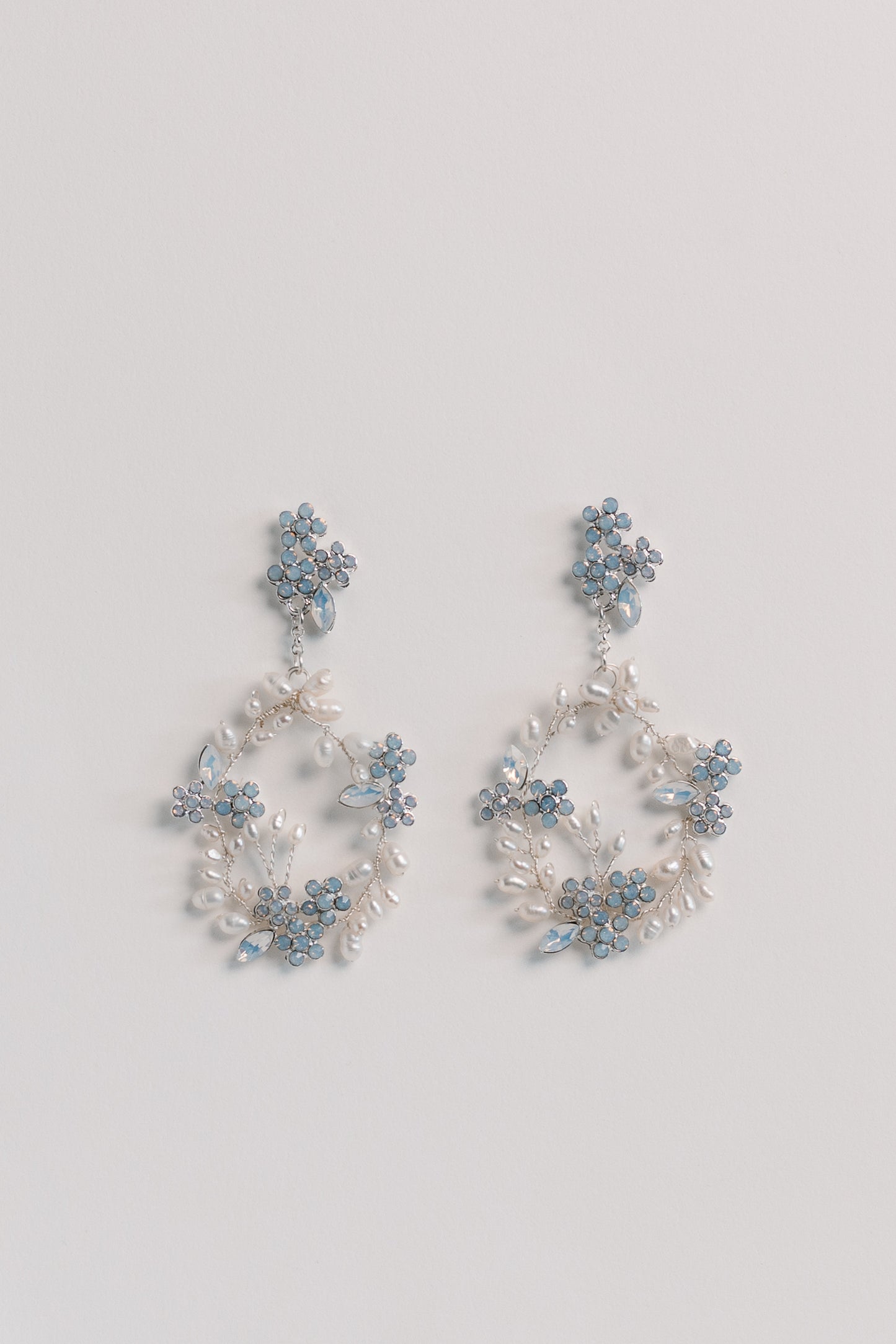 Halo Pearl Rhinestone Chandelier Earrings