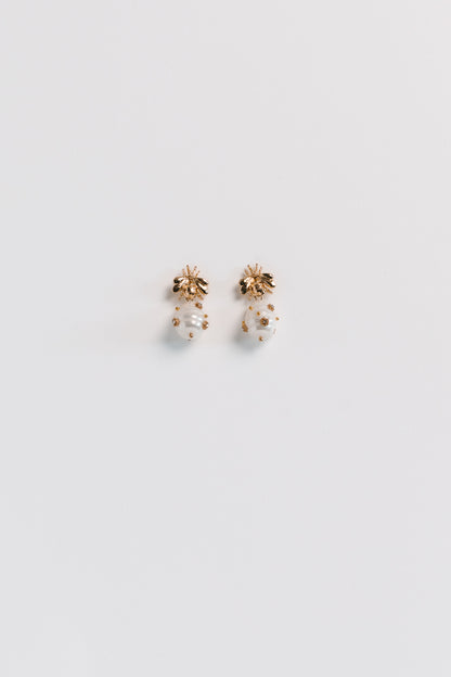 Honey Bee Pearl Earrings