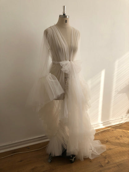 Ivory Tulle Robe | Gown | Sadie Bosworth Atelier