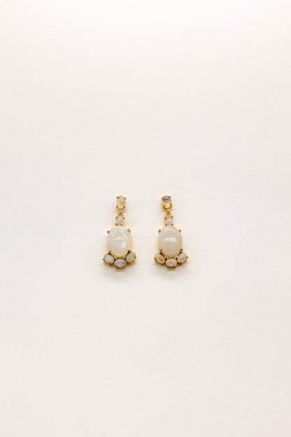 Lotus Moonstone Earrings