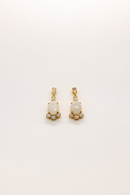 Lotus Moonstone Earrings