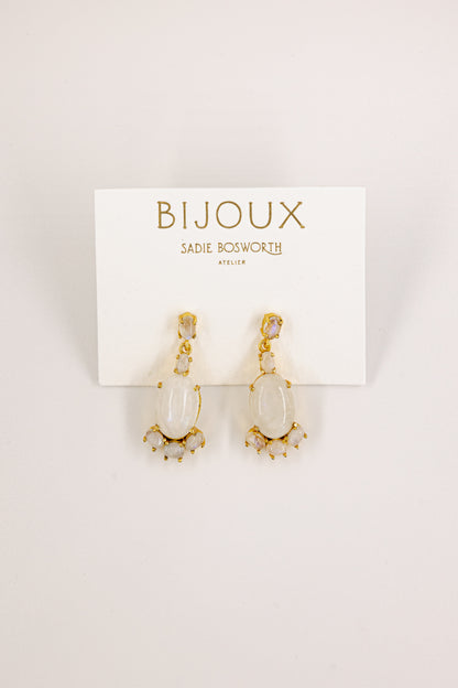 Lotus Moonstone Earrings