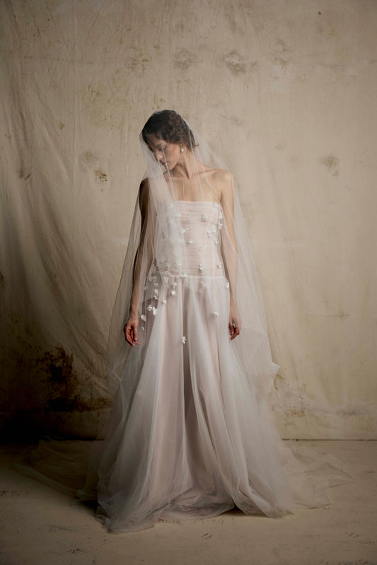 Borealis Two Tier Raw Edge Veil