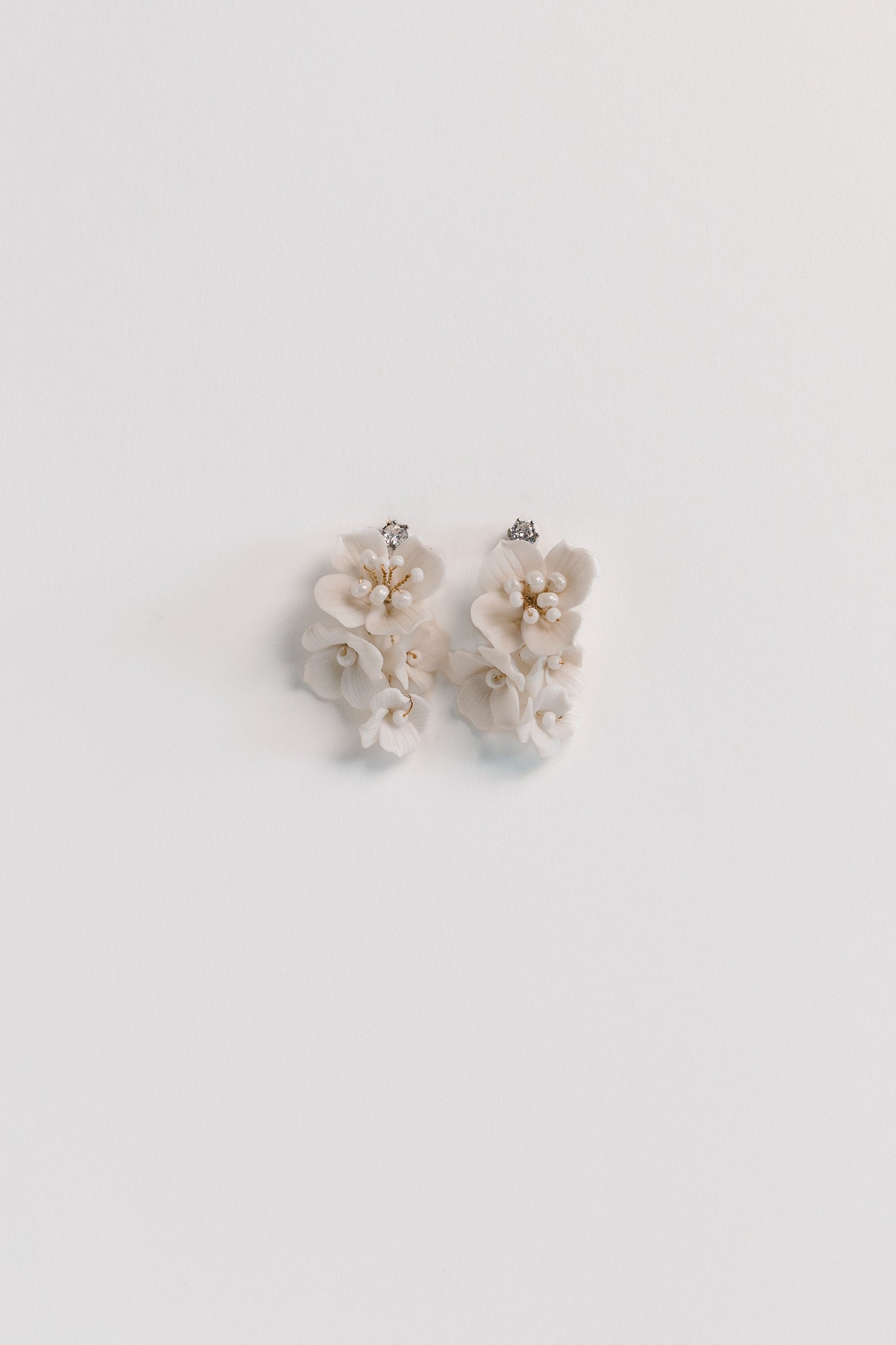 Peony Cluster Porcelain Earrings