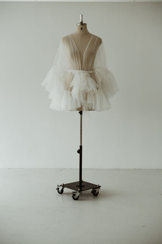 Ivory Tulle Robe Mini | Gown | Sadie Bosworth Atelier
