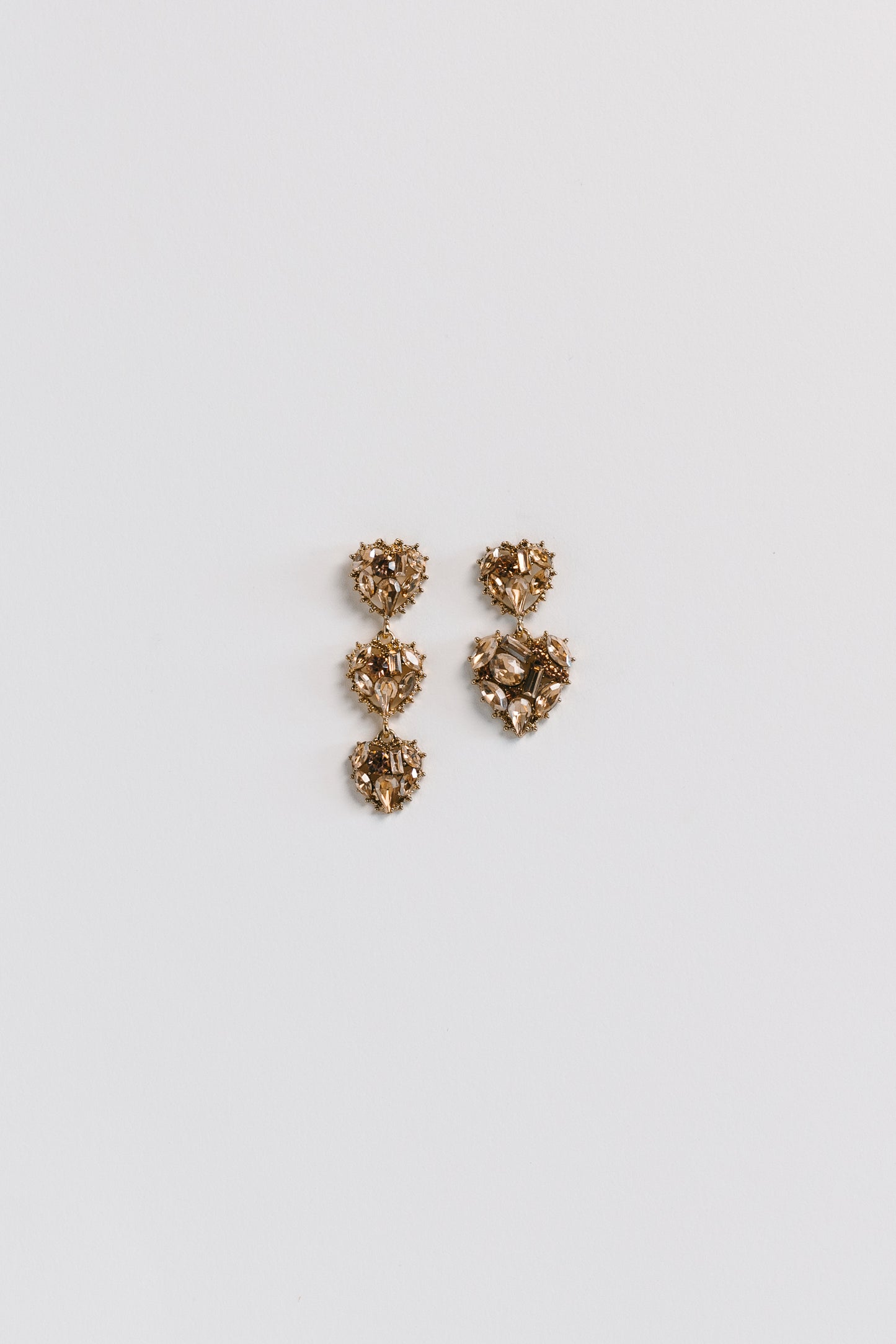Valentine Asymmetrical Diamante Earrings