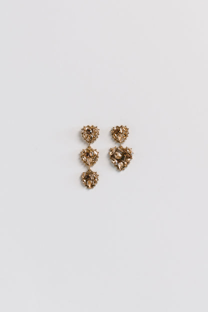 Valentine Asymmetrical Diamante Earrings