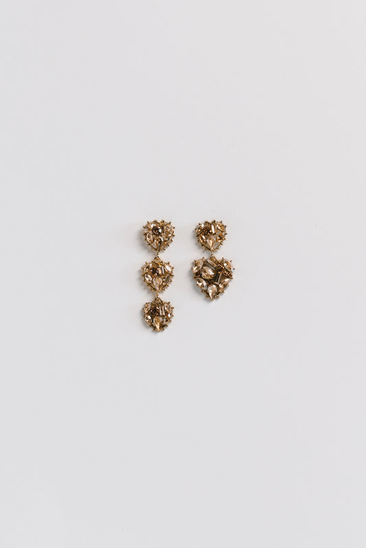 Valentine Asymmetrical Diamante Earrings